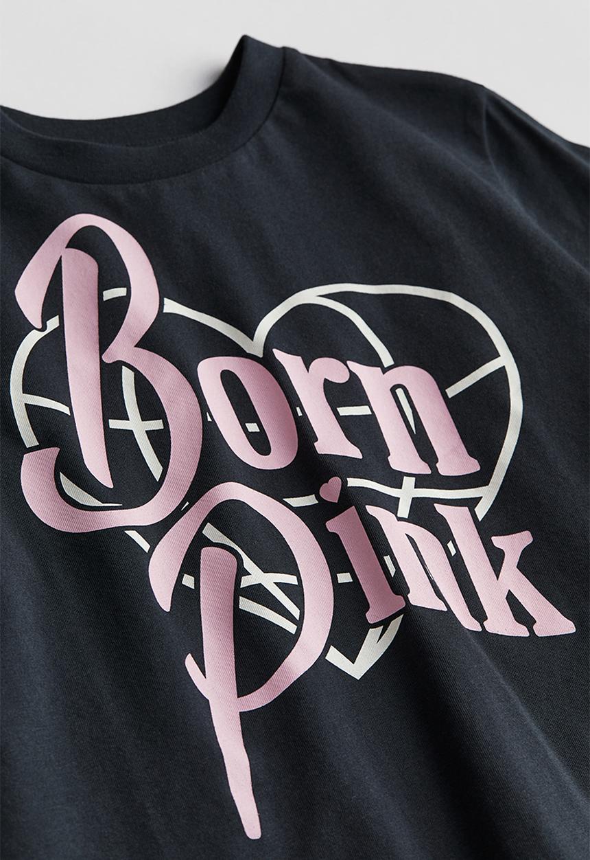 H&M - Printed T-shirt - dark grey born pink
