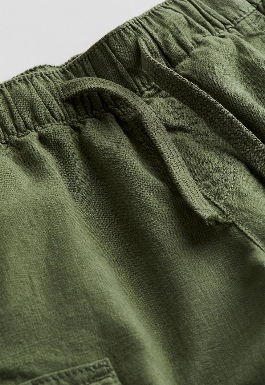 H&M - Linen-blend cargo shorts - khaki green