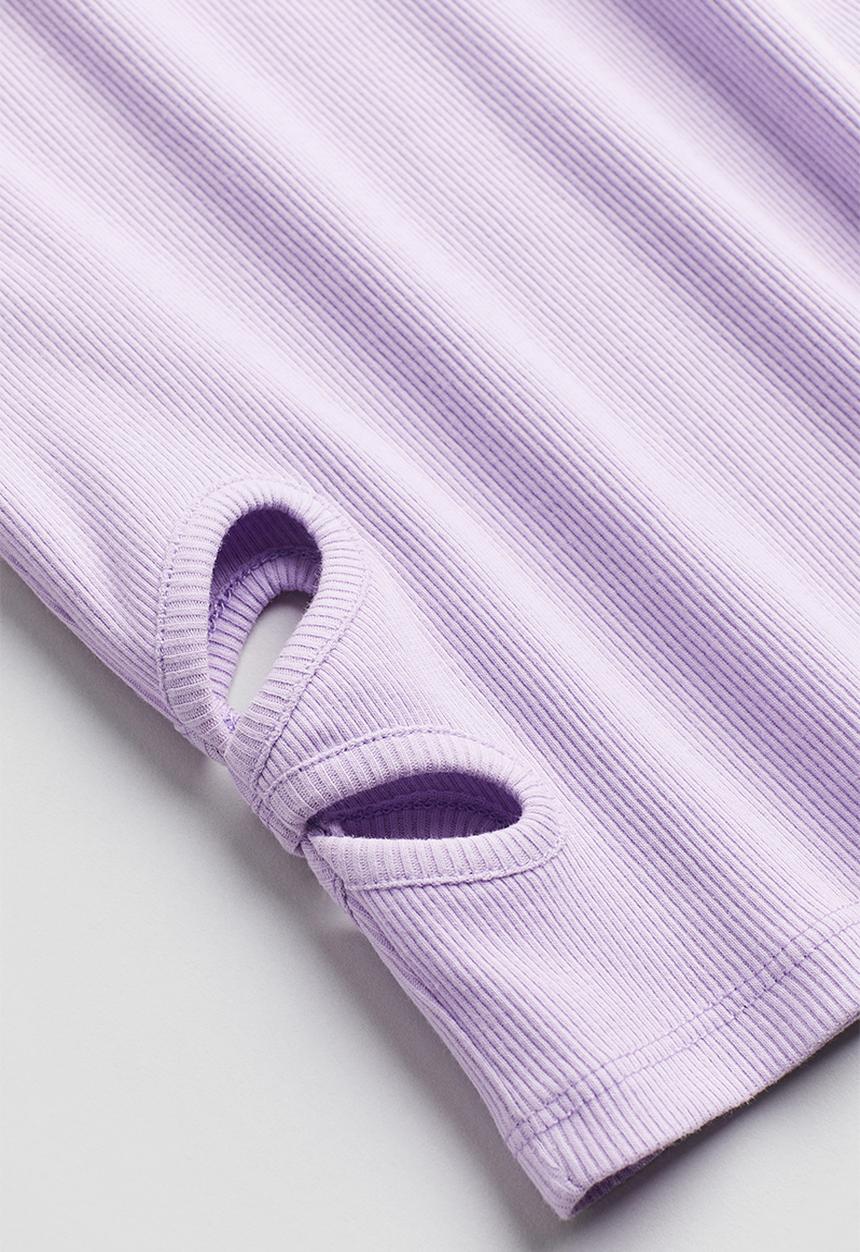 H&M - Ribbed T-shirt - light purple
