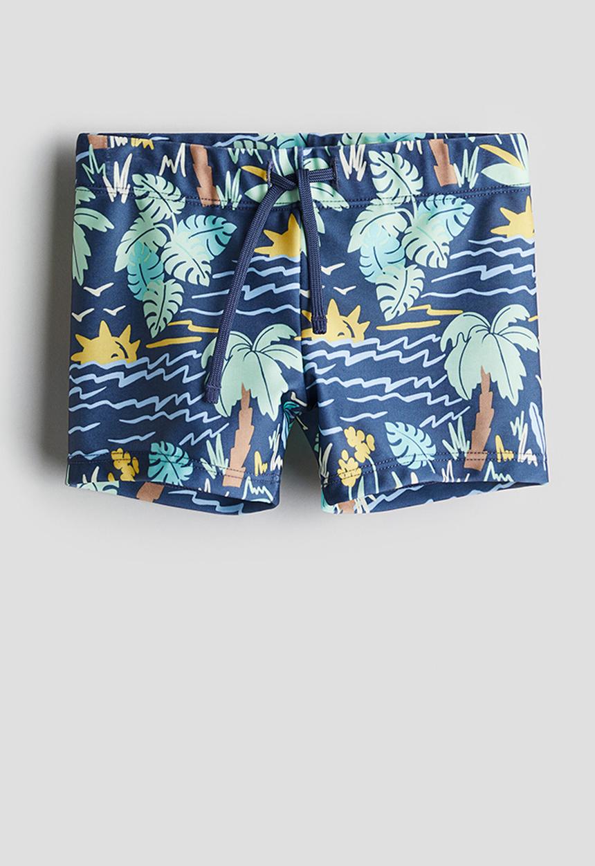 H&M - Swimming trunks - blue & palm trees