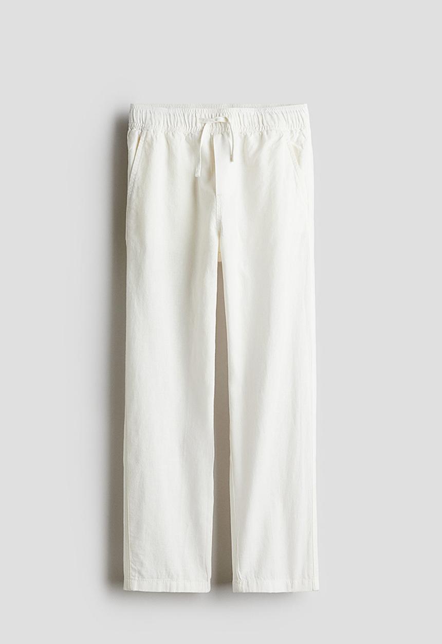 H&M - Linen-blend joggers - white