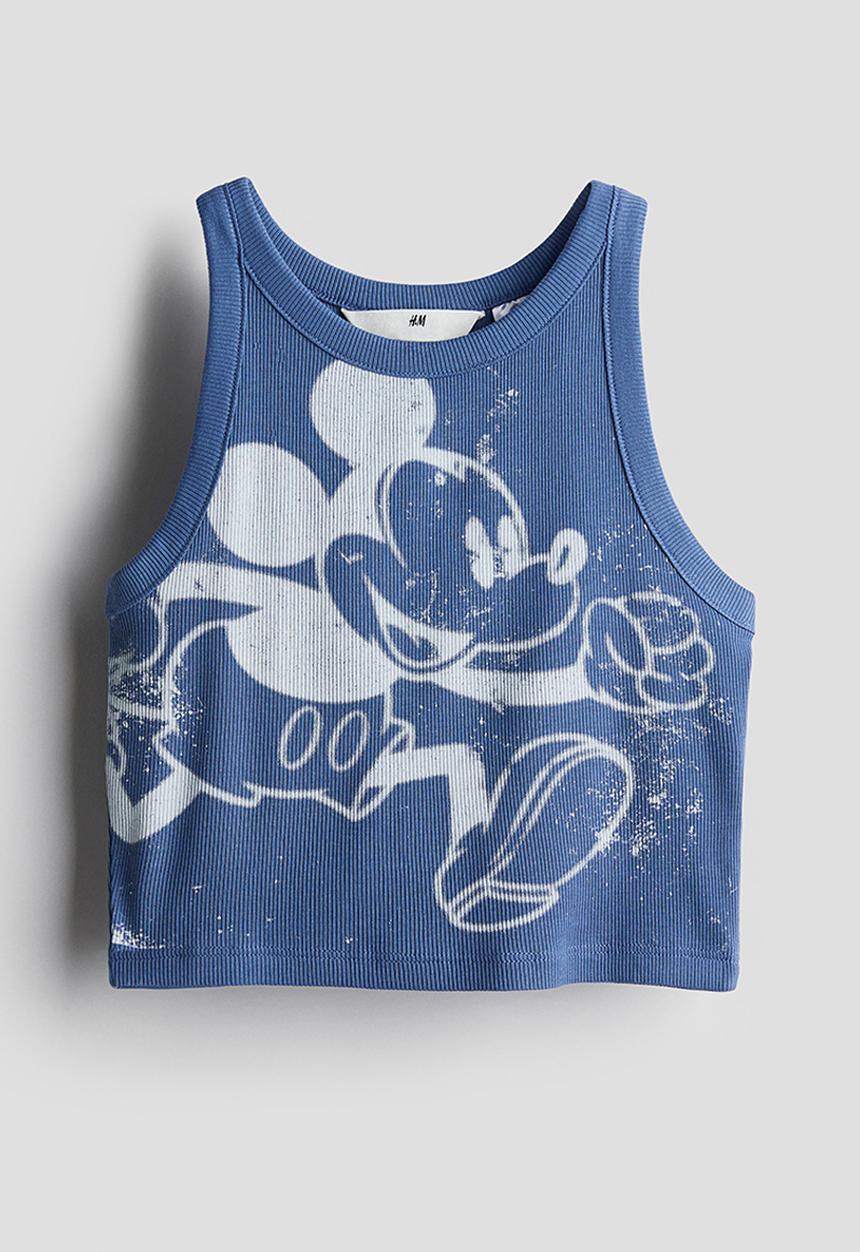 H&M - Ribbed vest top - blue mickey mouse