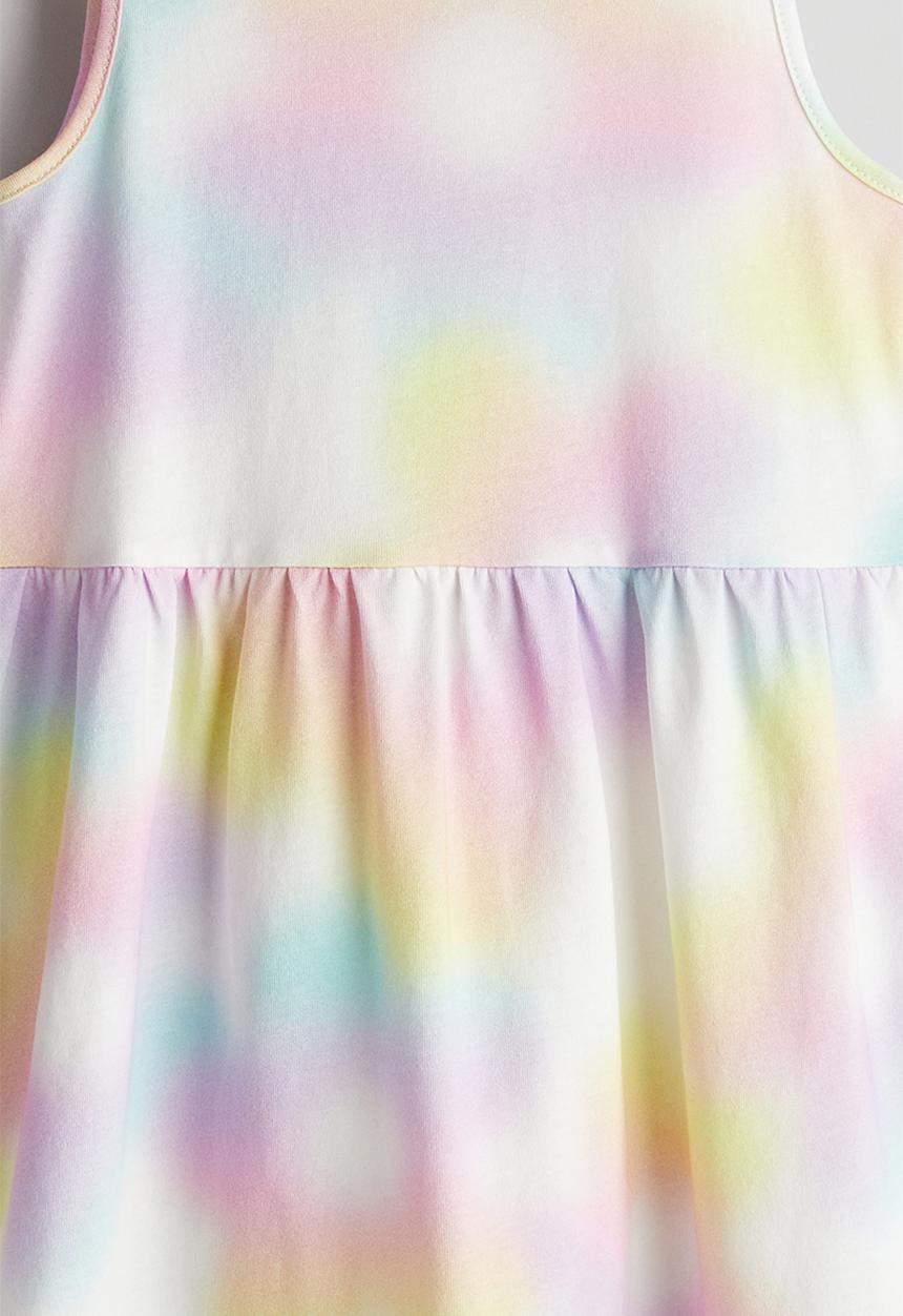 H&M - Patterned cotton dress - light pink & gradient