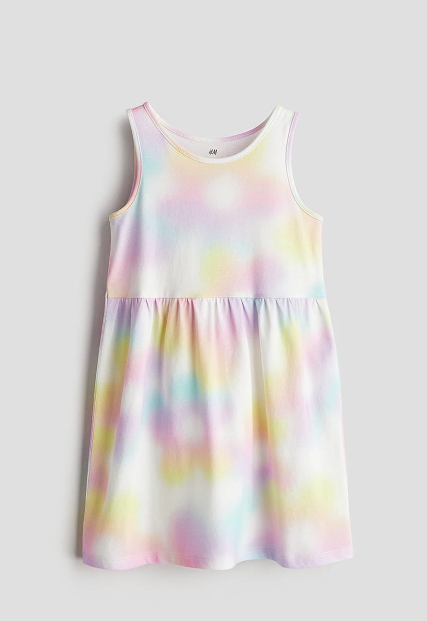 H&M - Patterned cotton dress - light pink & gradient