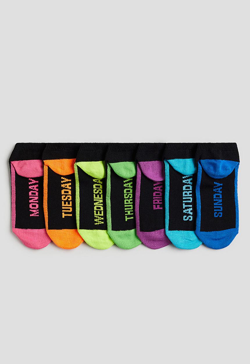 H&M - 7-pack trainer socks - black/days of the week