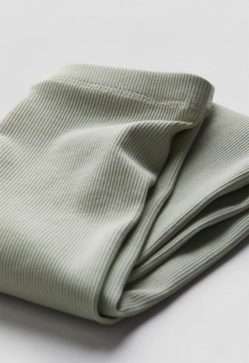 H&M - Ribbed jersey leggings - light dusty green
