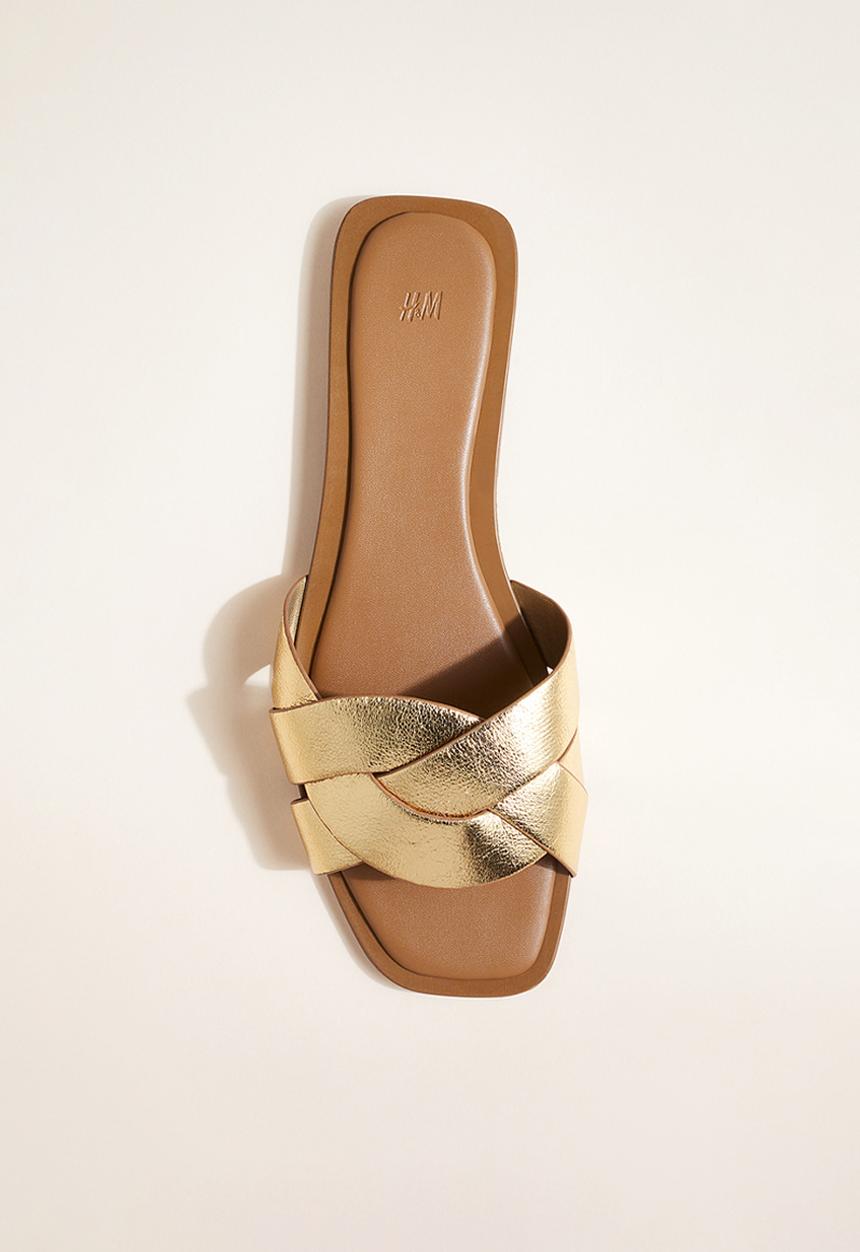 H&M - Braided sandals - gold-coloured