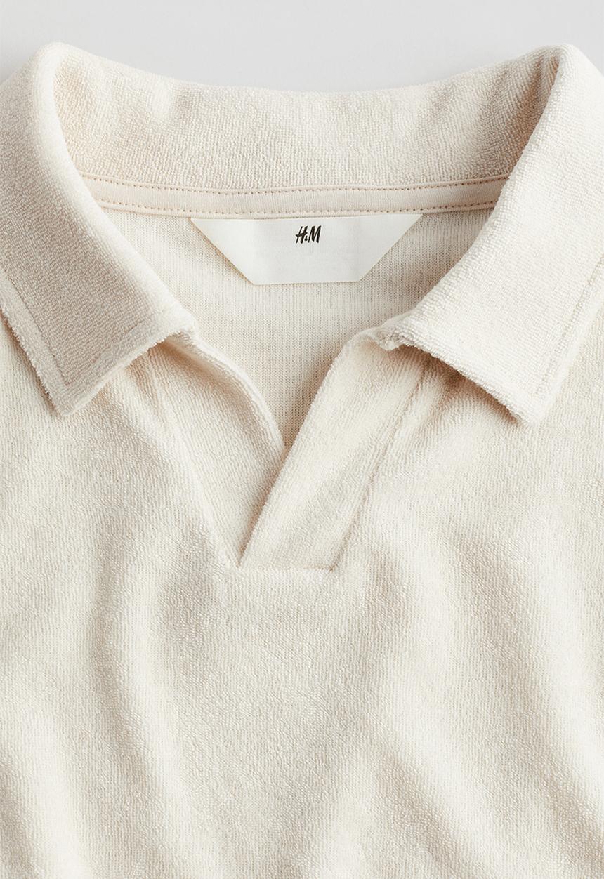 H&M - Terry polo shirt - ecru
