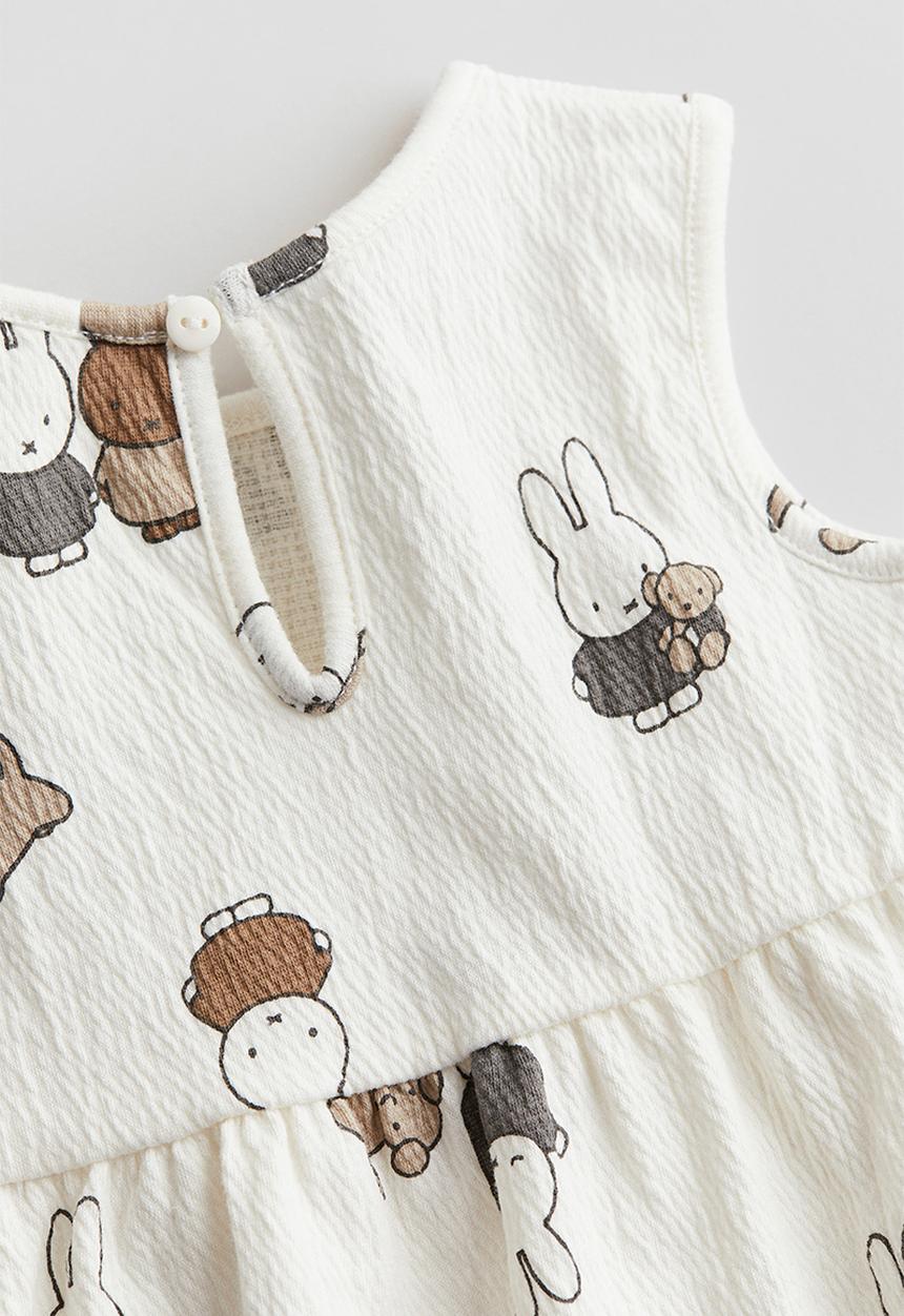 H&M - Patterned jersey dress - white/miffy