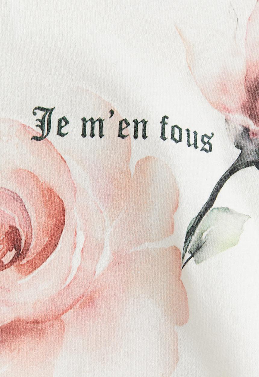 H&M - Printed T-shirt - cream/roses