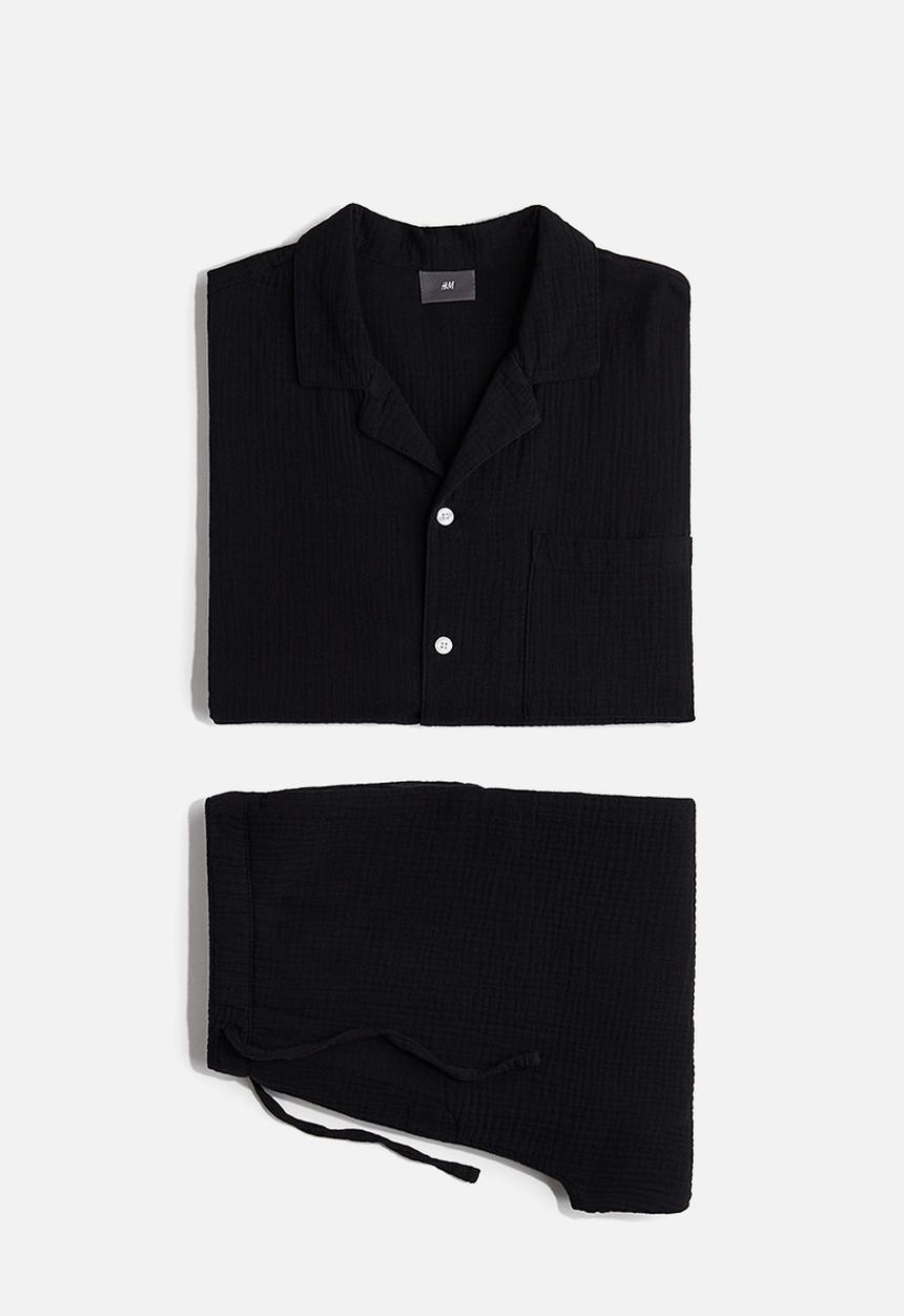 H&M - Pyjama shirt and shorts - black