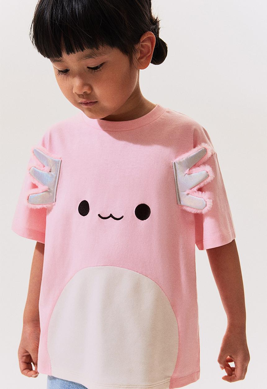 H&M - Appliquéd T-shirt - light pink/squishmallows