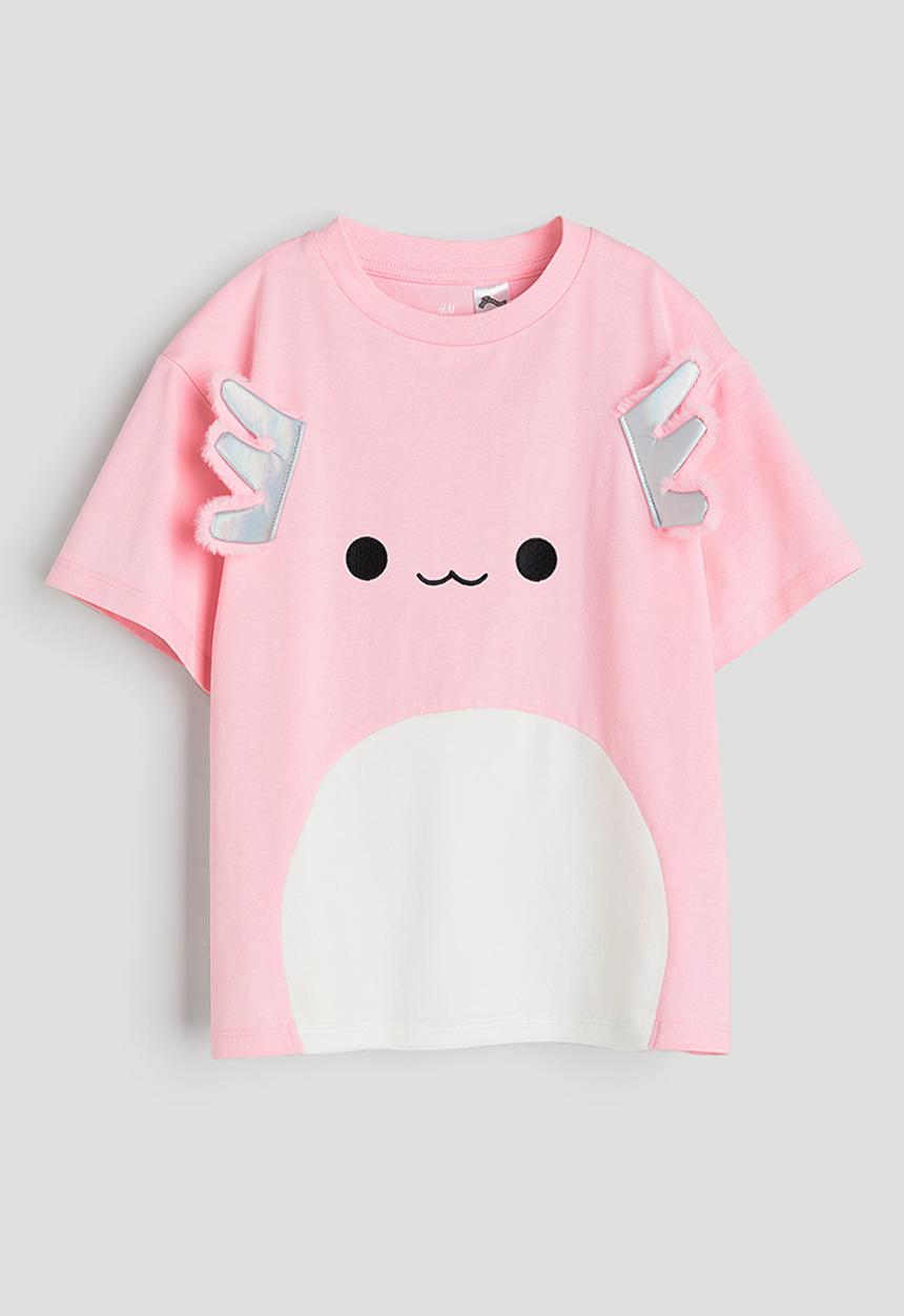 H&M - Appliquéd T-shirt - light pink/squishmallows