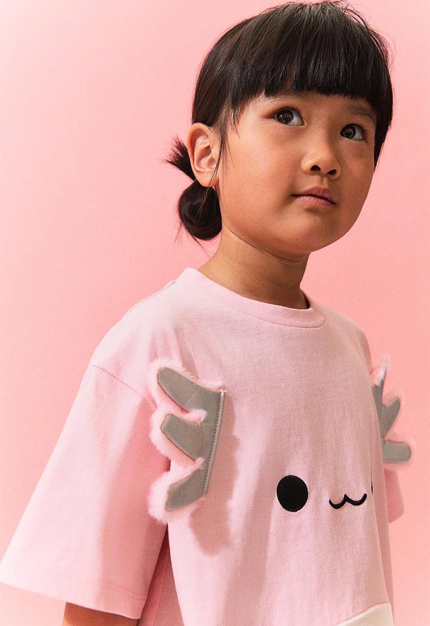 H&M - Appliquéd T-shirt - light pink/squishmallows
