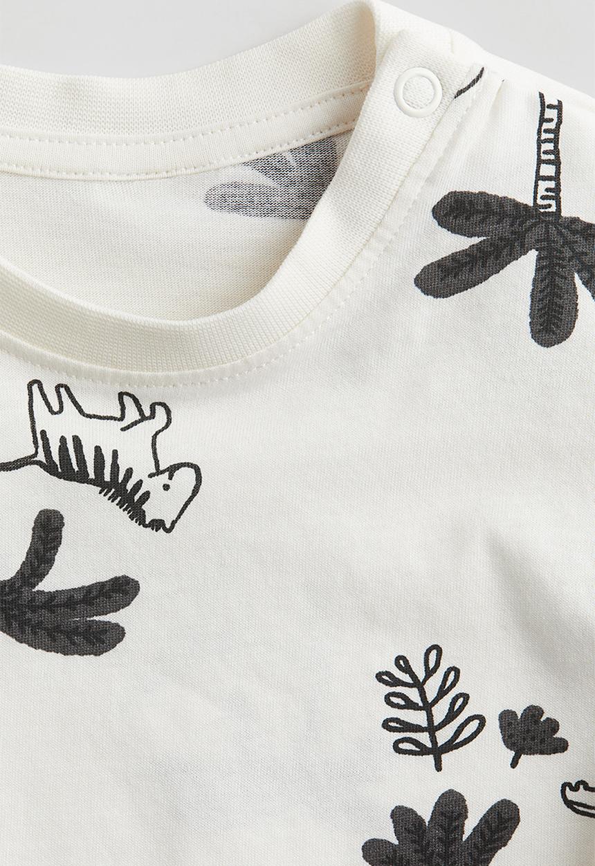 H&M - Cotton jersey t-shirt - white & palm trees