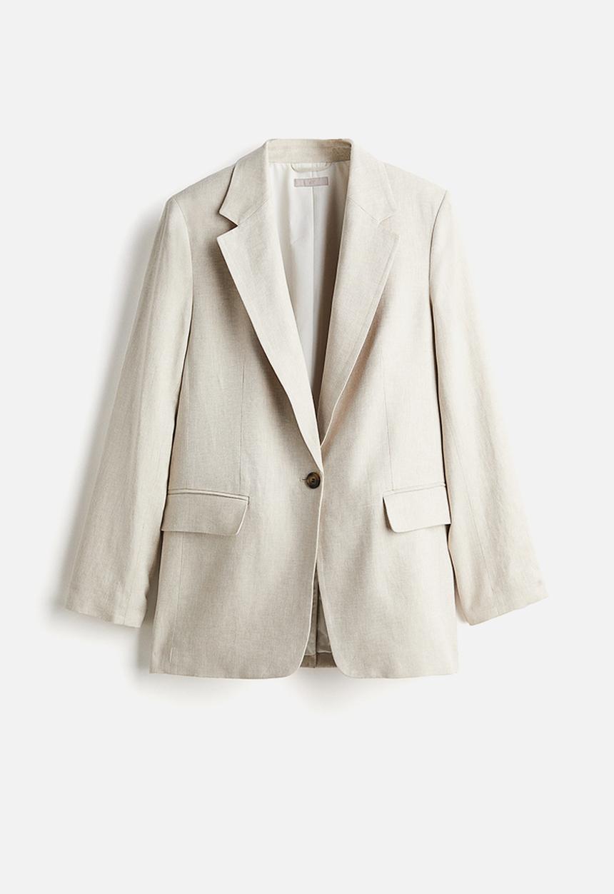 H&M - Linen-blend blazer - light beige