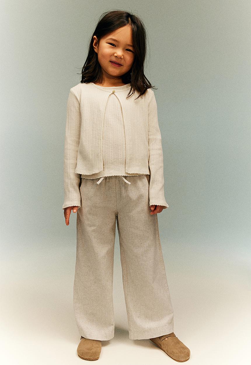 H&M - 2-piece cardigan and top set - natural white 