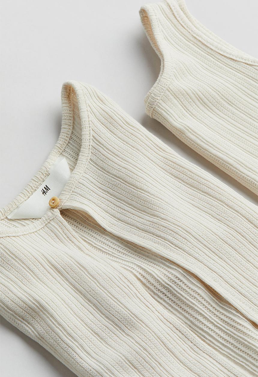 H&M - 2-piece cardigan and top set - natural white 