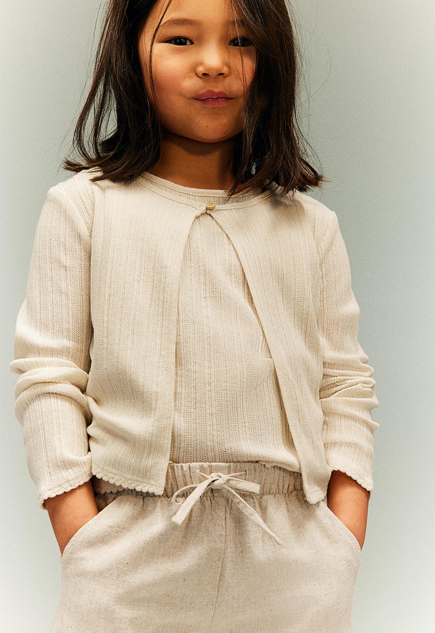 H&M - 2-piece cardigan and top set - natural white 