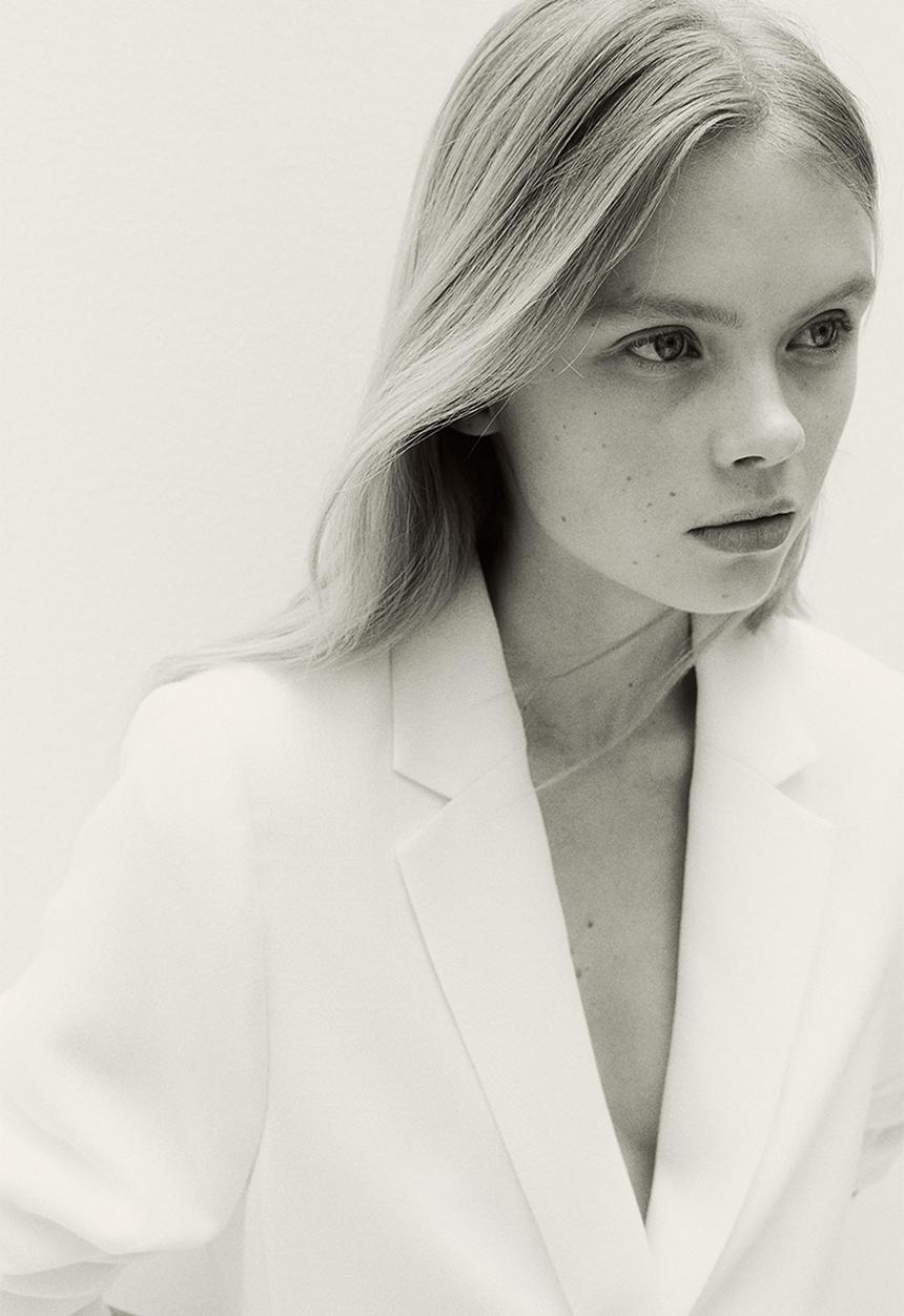 H&M - Gathered-sleeve jacket - white