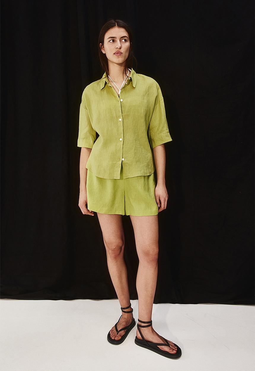 H&M - Linen shirt - green