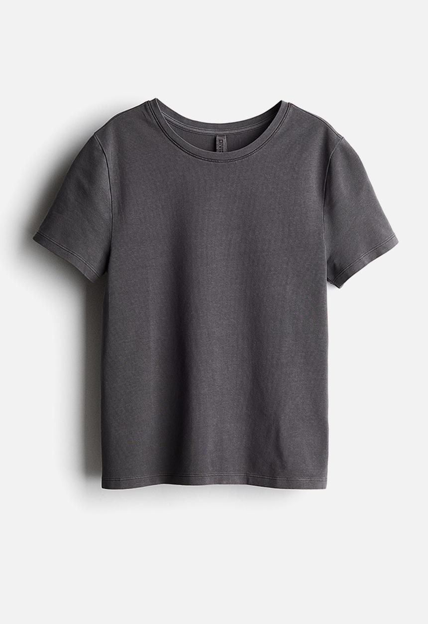 H&M - Fitted t-shirt - dark grey washed