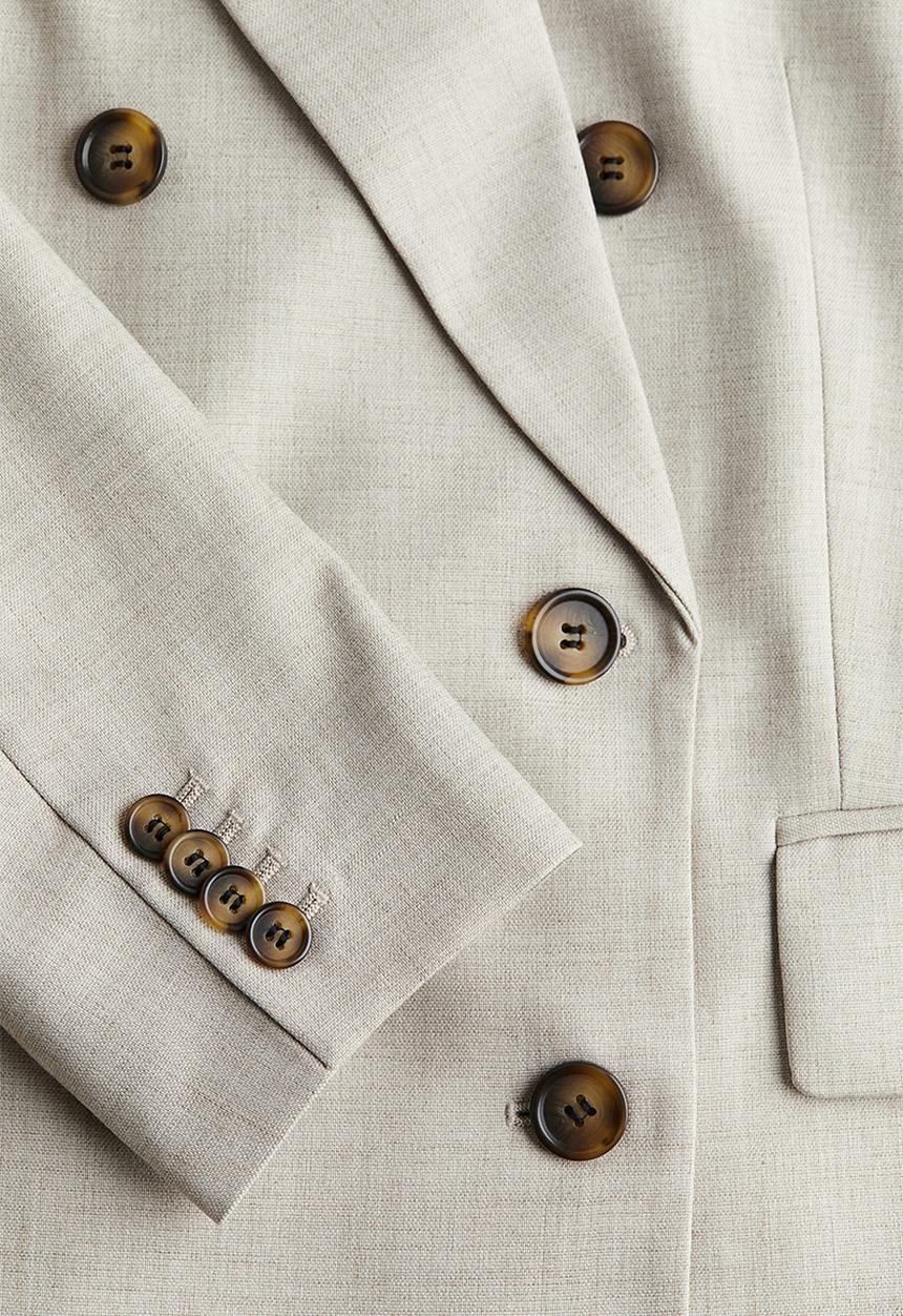 H&M - Oversized double-breasted blazer - beige