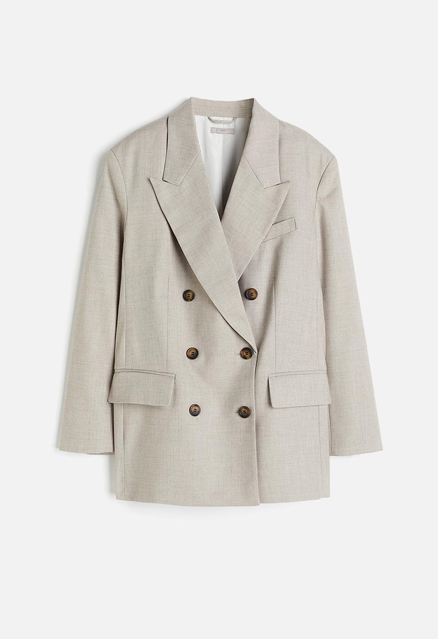 H&M - Oversized double-breasted blazer - beige
