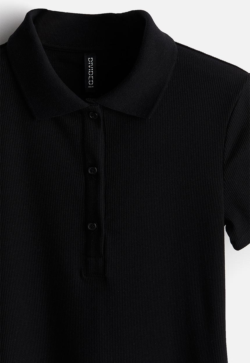 H&M - Collared ribbed dress - black