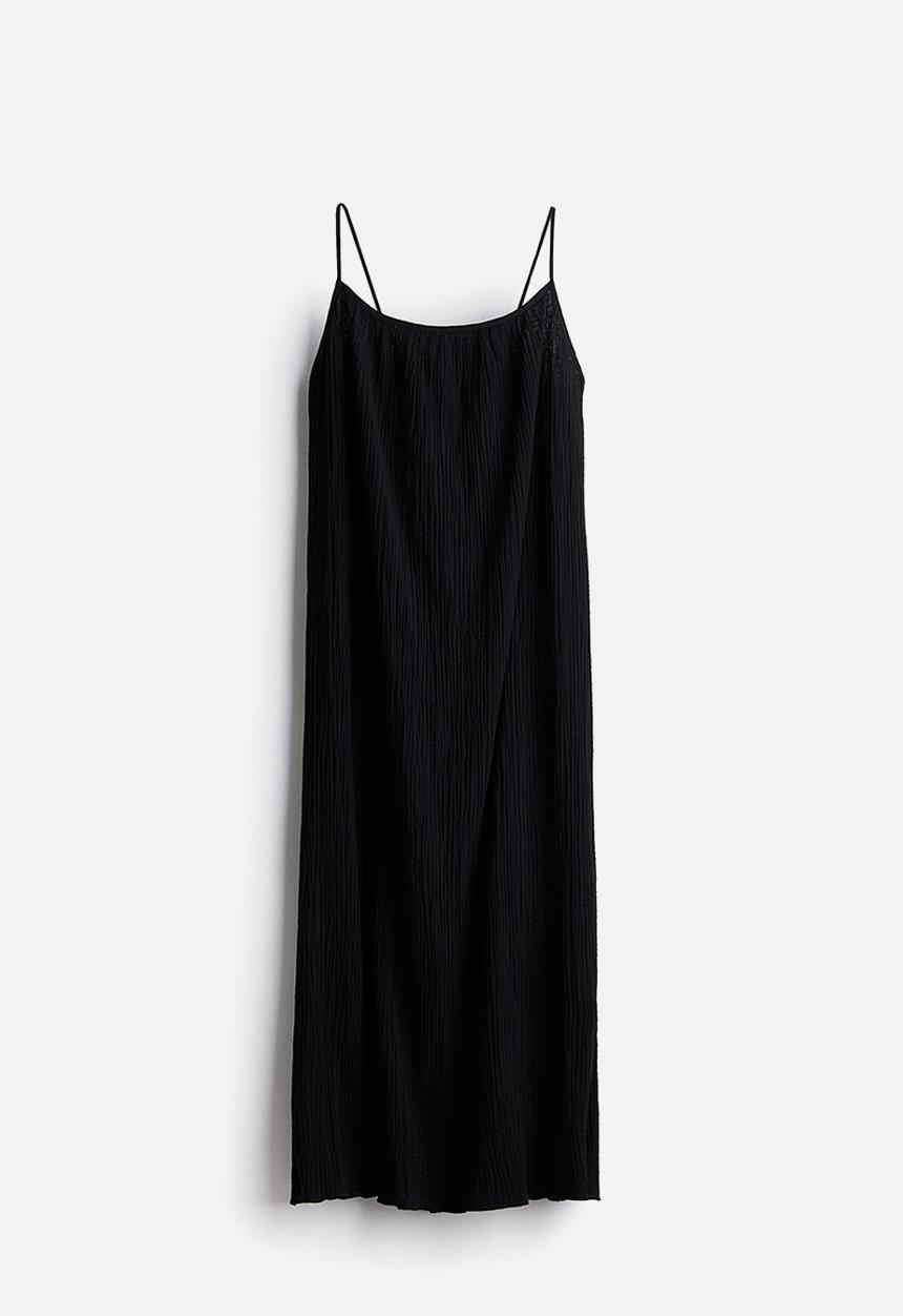 H&M - Tie-detail throw-on dress - black