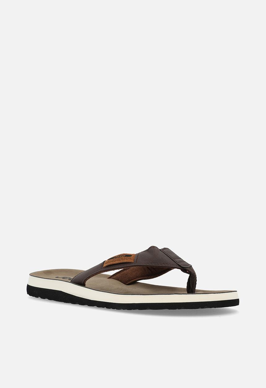 JEEP - Branded comfort thong sandal - brown