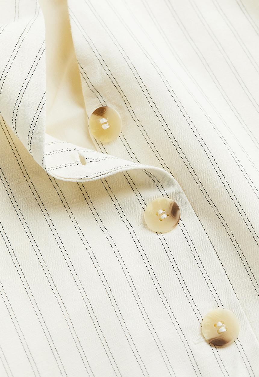 H&M - Suit waistcoat - cream pinstriped