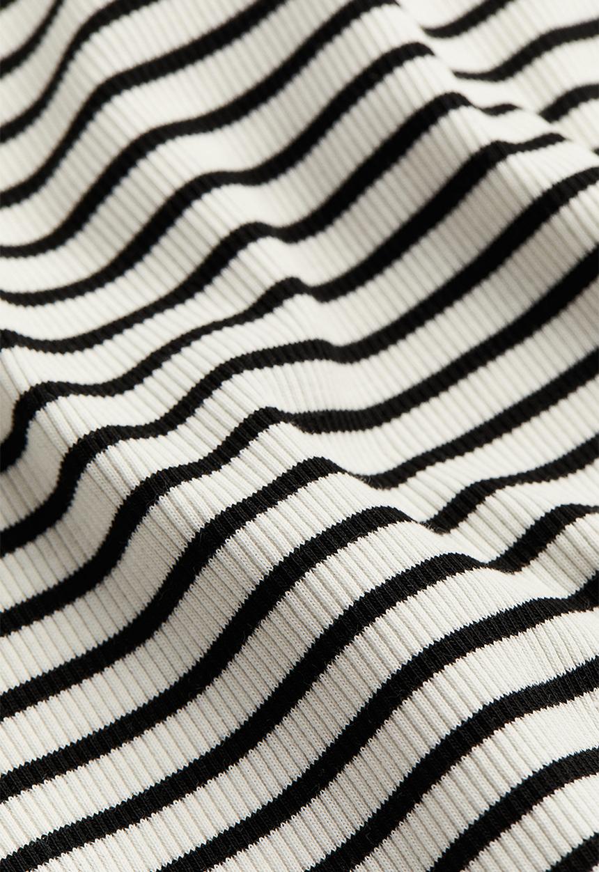 H&M - Ribbed jersey dress - white & black striped 