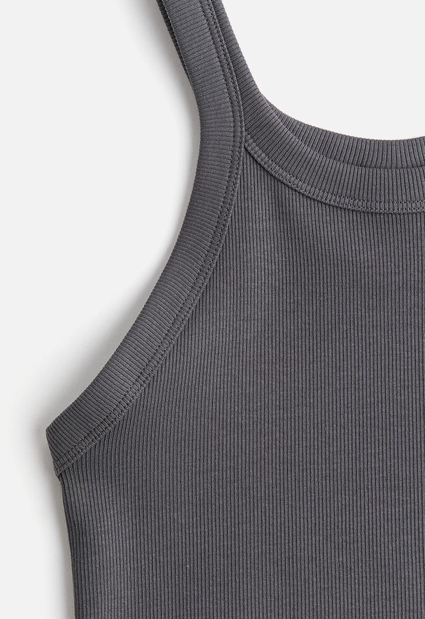 H&M - Ribbed vest top - dark grey