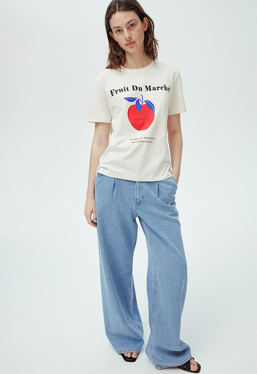 H&M - Cotton T-shirt - white fruit du marché