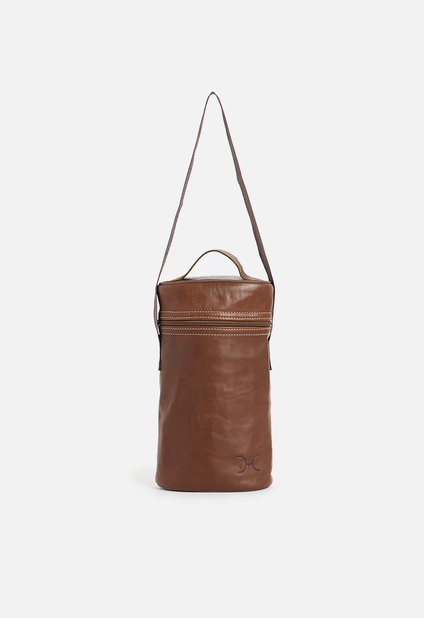 Thandana - Wine Cooler Double Carry Leather - Tobac