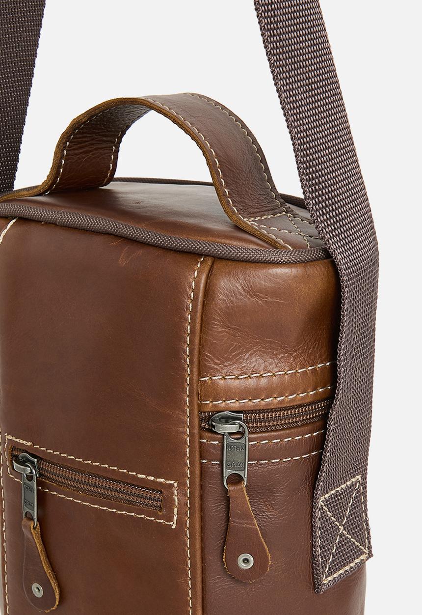 Thandana - Wine Cooler Double Carry Leather - Tobac