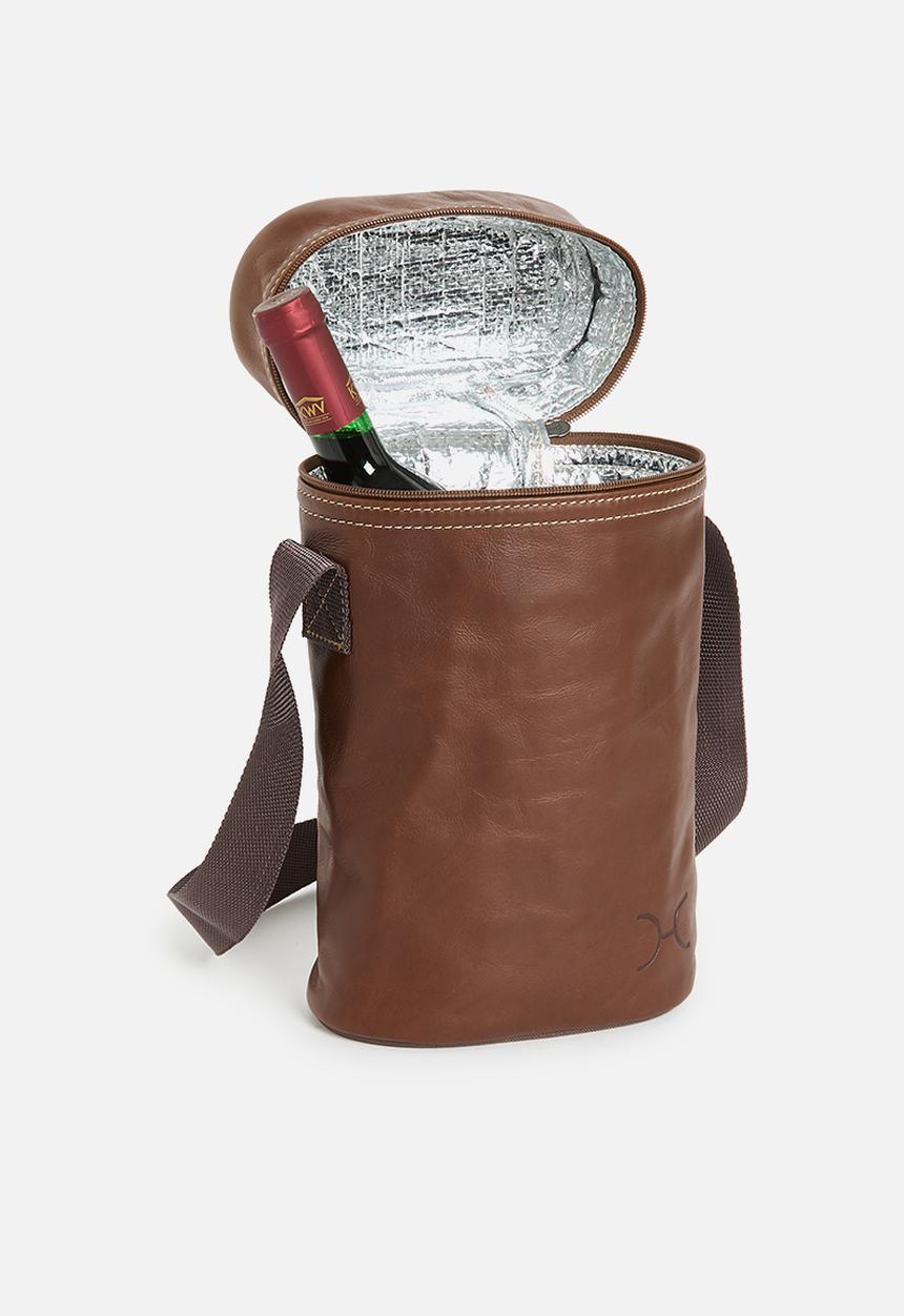 Thandana - Wine Cooler Double Carry Leather - Tobac