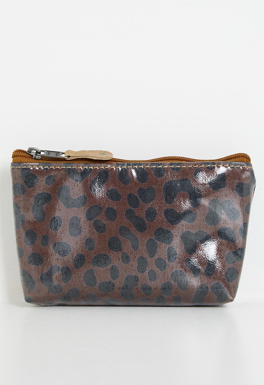 Thandana - Half moon travel pouch set of 3 - Cheetah Coffee
