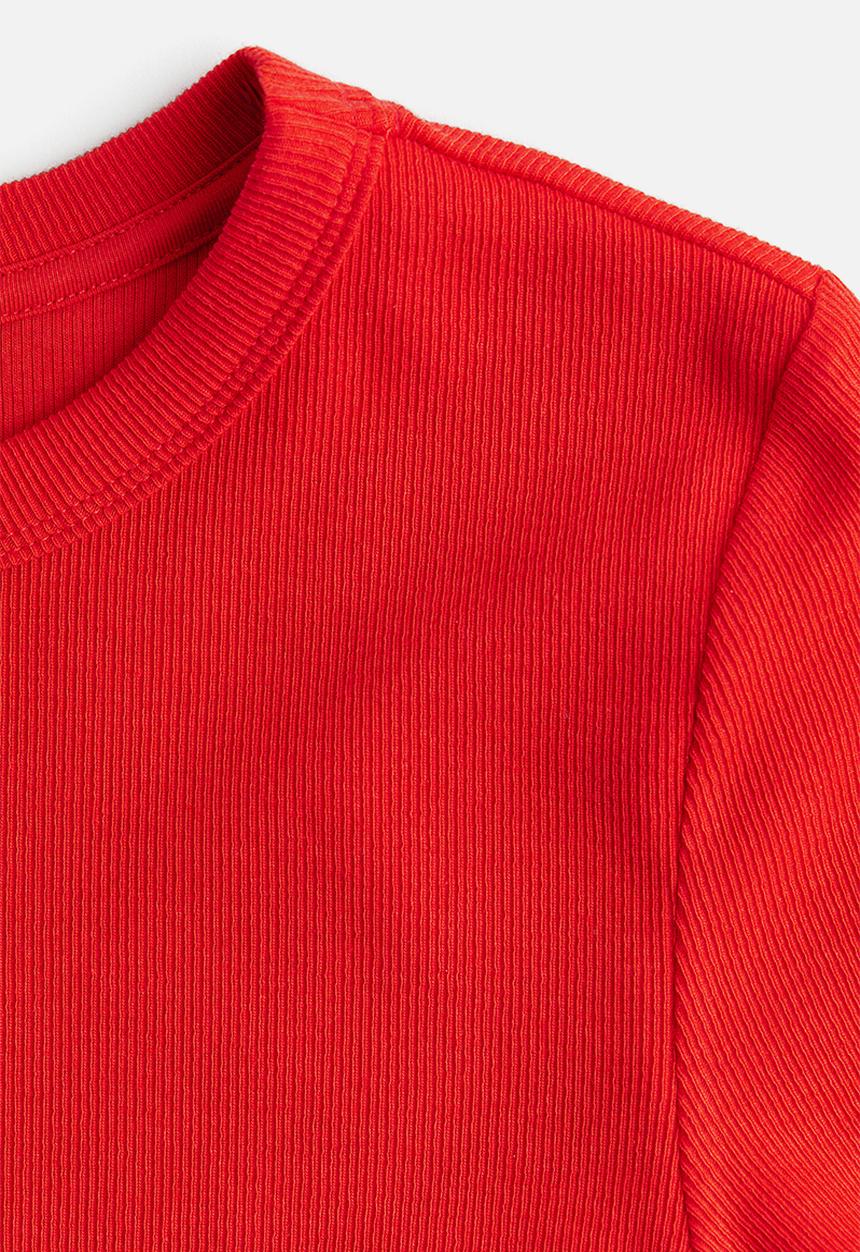 H&M - Ribbed modal-blend T-shirt - red
