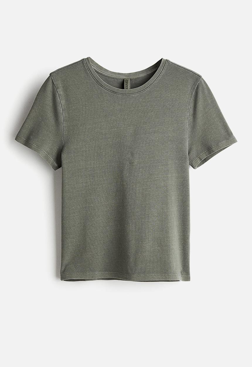H&M - Fitted T-shirt - khaki green