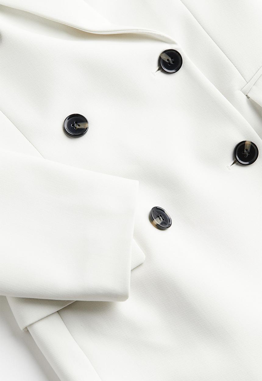 H&M - Double-breasted blazer - cream