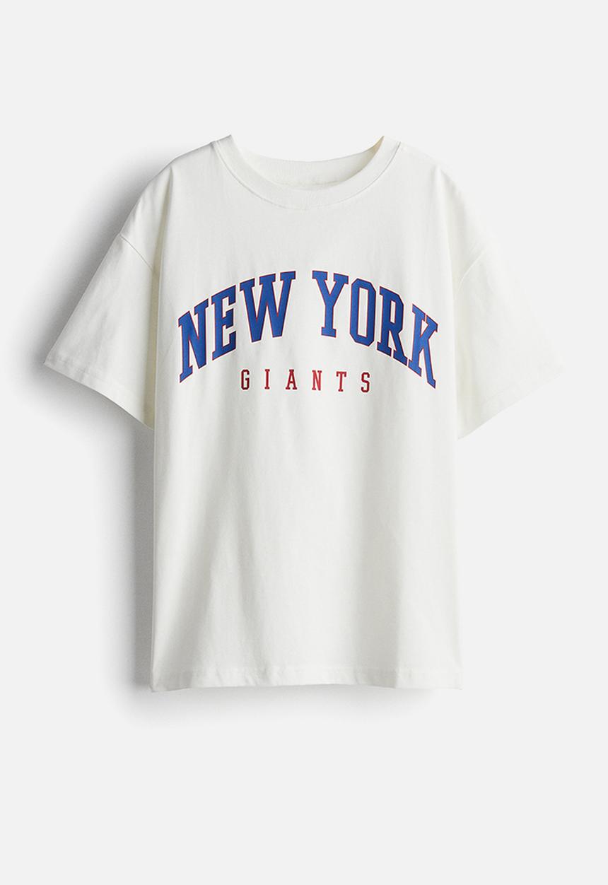 H&M - Oversized printed t-shirt - white nfl