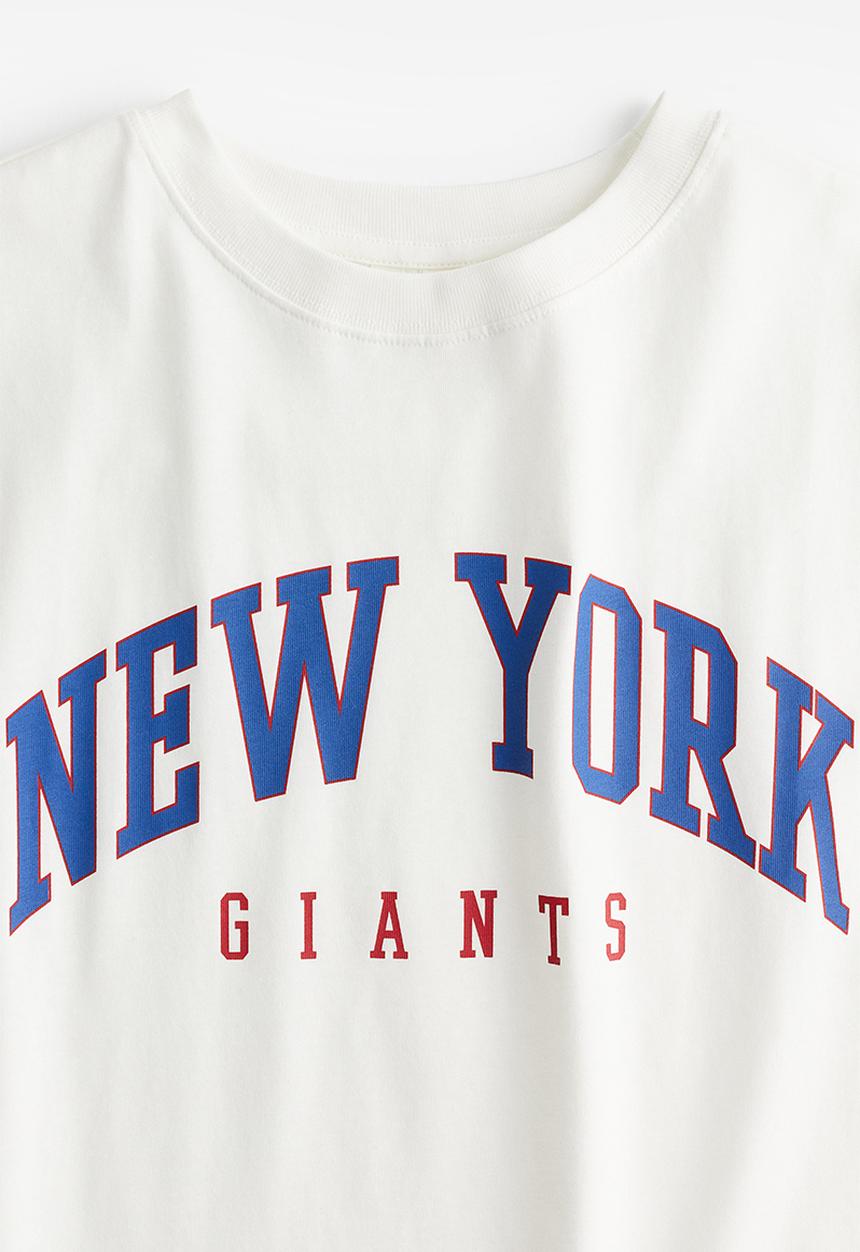 H&M - Oversized printed t-shirt - white nfl