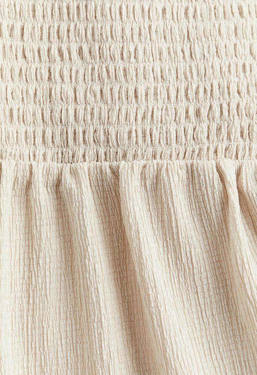 H&M - Tie-strap smocked dress - light beige