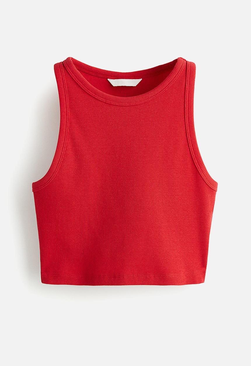 H&M - Cropped vest top - bright red