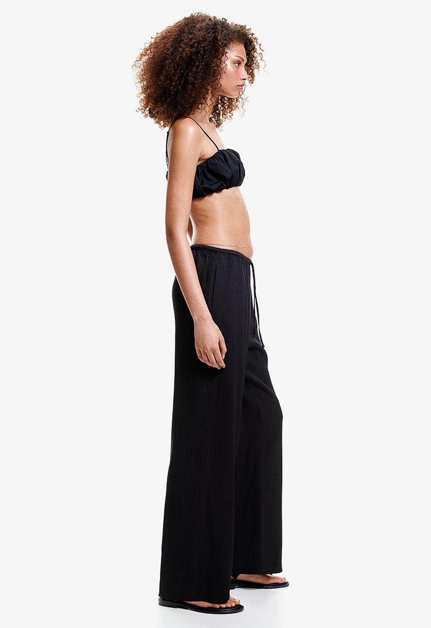 H&M - Crêpe pull-on trousers - black