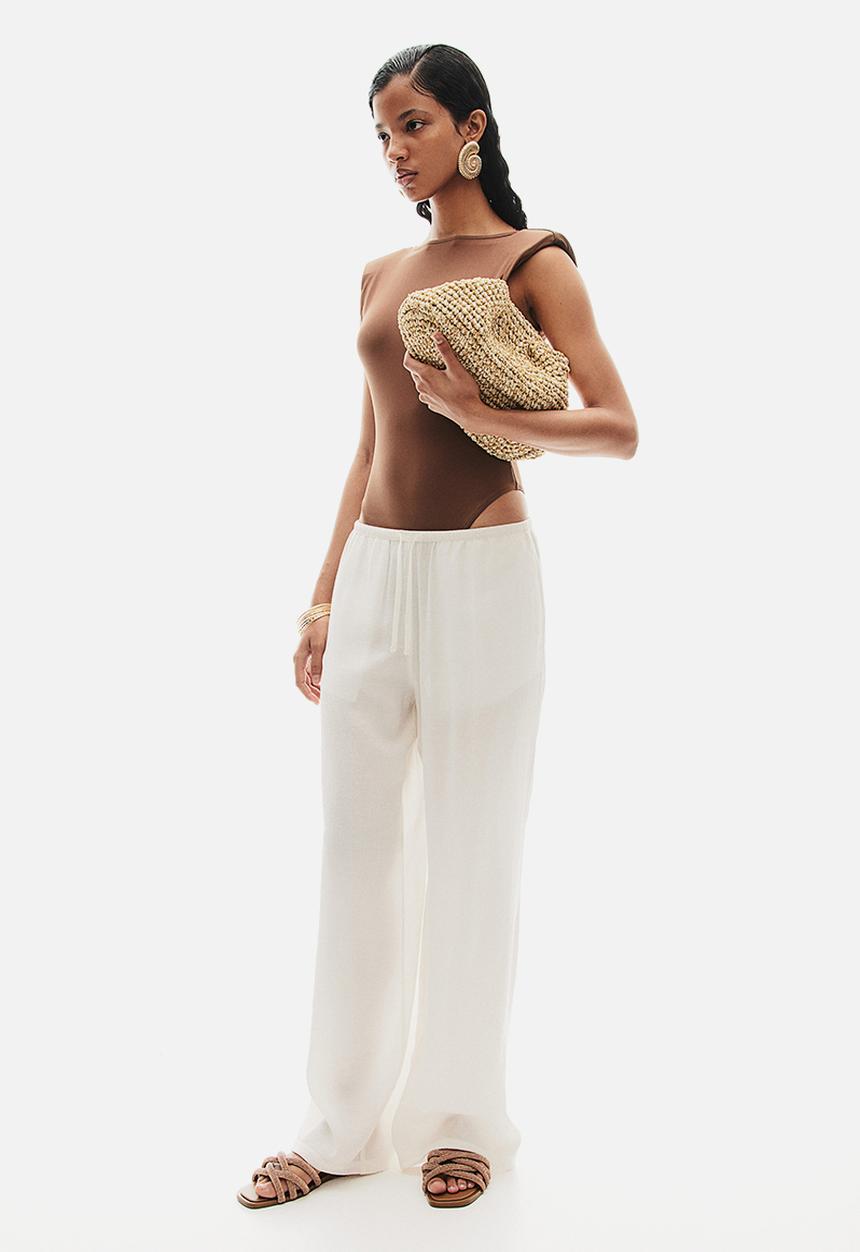 H&M - Crêpe pull-on trousers - cream