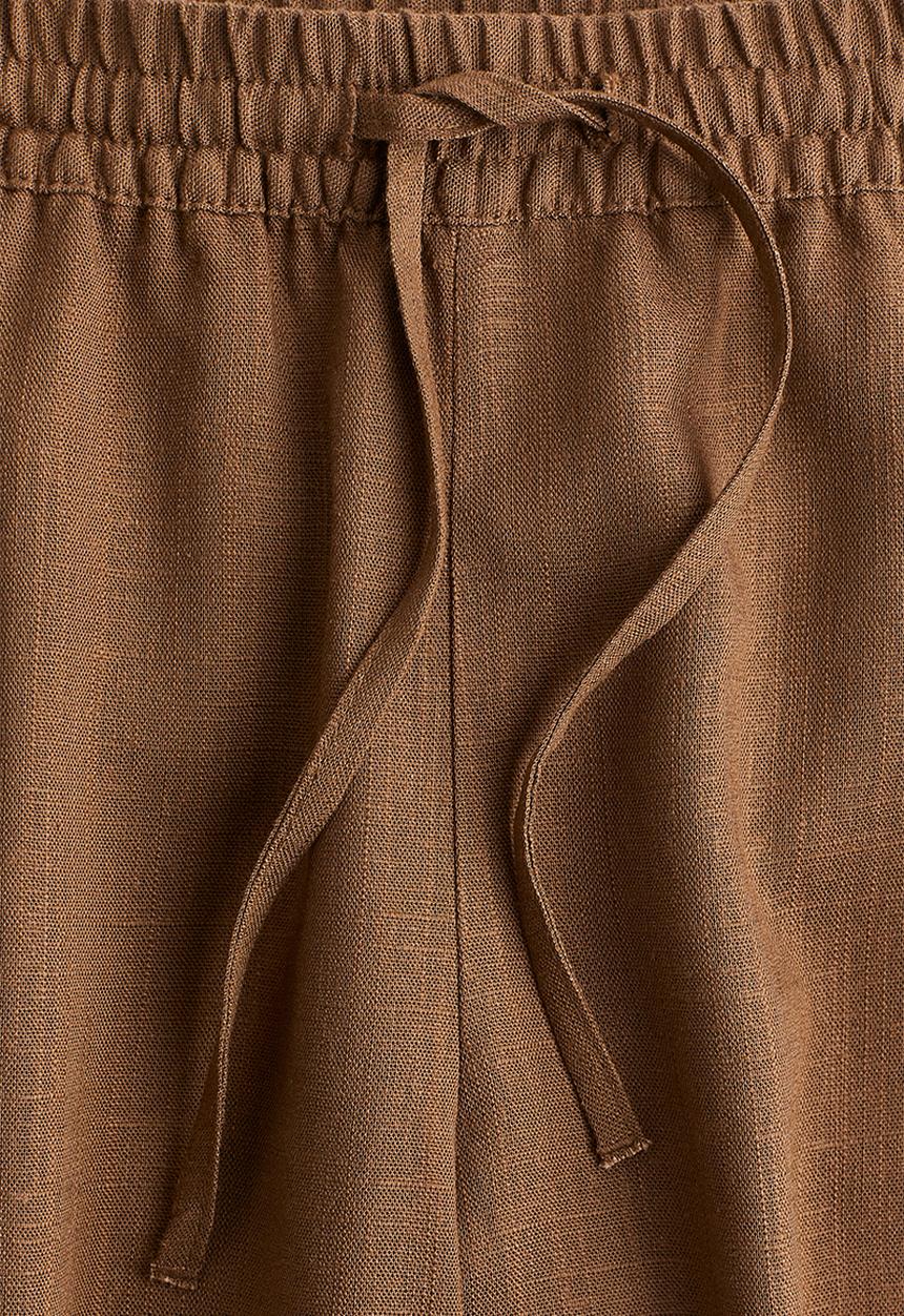 H&M - Linen-blend pull-on shorts - brown