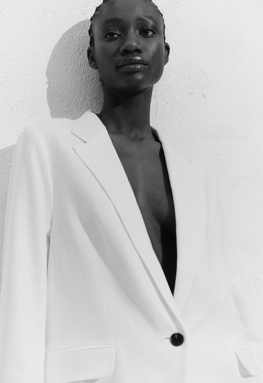 H&M - Linen-blend blazer - white